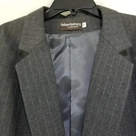 Haberdashery Pin Stripe Blazer Gray Size 16 Women's Lined - Picture 2 of 10